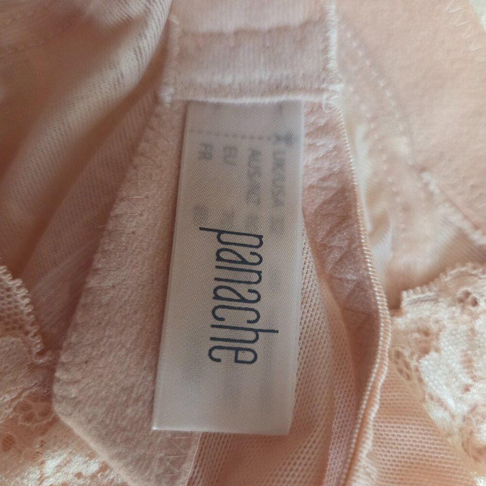 Panache Andorra Wireless Bra Size 32F Full Cup Soft Blush Pink Lace NEW Romantic - Picture 7 of 8
